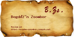 Bogdán Zsombor névjegykártya