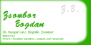 zsombor bogdan business card