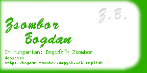 zsombor bogdan business card